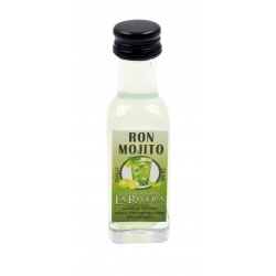Licor de Ron Mojito 20 ML, Botella Marasca Cristal