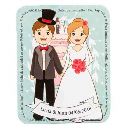 Pegatina de boda para personalizar dulce de membrillo