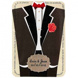 Pegatina de boda para personalizar dulce de membrillo