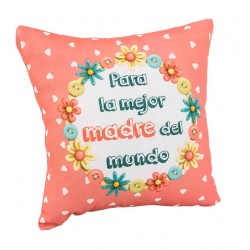 Cojín Para la mejor madre del mundo color salmón