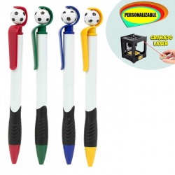 Bolígrafo con balón de fútbol, en colores surtidos