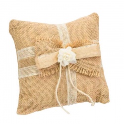 Cojín rústico para anillos de boda