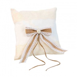 Cojín rústico para anillos de boda