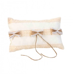 Cojín rústico para anillos de boda