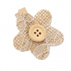 Pinzas con flor para adornar regalos (6 unidades)