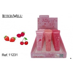 Brillo de labios transparente fresa, cereza y mora