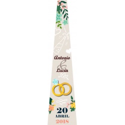 Pegatina para regalo de botella para bodas