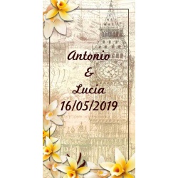 Pegatinas para regalos de boda con flores