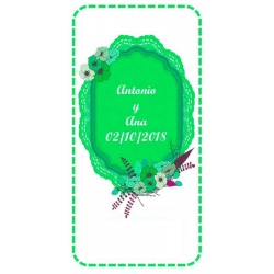 Pegatinas para regalos de boda con flores