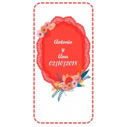 Pegatinas para regalos de boda con flores