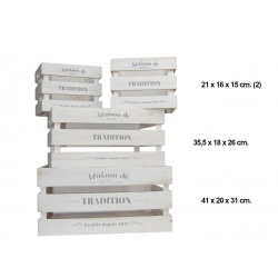 Conjunto de 4 cajas de madera Tradition