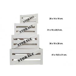 Conjunto de 4 cajas de madera Storage