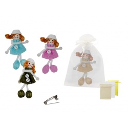 Broche de muñeca vestido de brillo y bolsa de tul