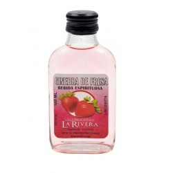 Botellita de Ginebra de Fresa, 100 ml, modelo Petaca de cristal