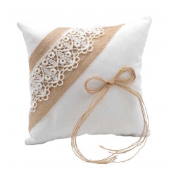 COJÍN BANDA Y  LAZO RÚSTICO