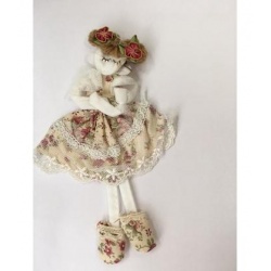 MUÑECA BROCHE TELA TRENZAS 18 cm
