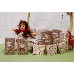 Broche muñeca rayas con cartón