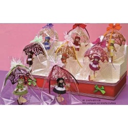 PARAGUAS SINAMAY CON BROCHE MUÑECA SURTIDO