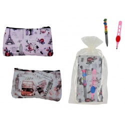 NECESER CIUDADES + PINZA CIRC. (8060) + LIMA UÑAS (8062) + BOLSA TULL LISA (8945)
