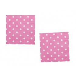 P.20 SERVILLETAS DE PAPEL ROSA CON LUNARES
