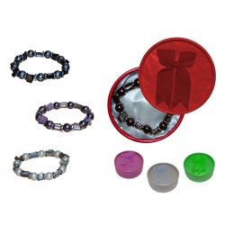 PULSERA DE PERLAS DE COLOR + CAJA CARTON (8515)