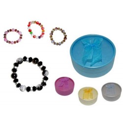 PULSERA DE CRISTAL PRISMA BR Y BOL + CAJA CARTON (8515)