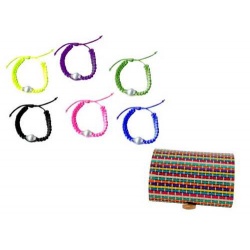 PULSERA CON PERLA + CAJA MADERA (8516)