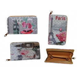 BILLETERO CIUDADES BRILLO PLATA CON CREMALLERA