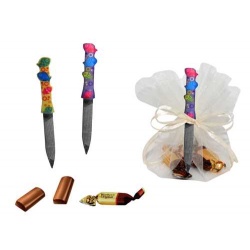 LIMA DE UÑAS + 3 BOMBONES CARAMELO EN BOLSA DE TULL (8940)