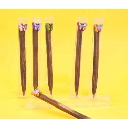 Bolígrafos madera mariposas surtido en caja acetato (precio unidad)