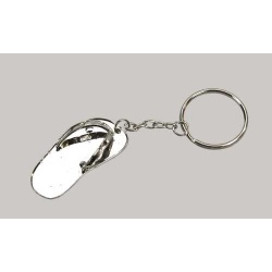 Llavero chancla plateada.