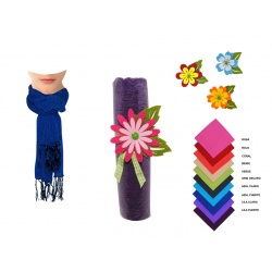 PAÑUELO LISO BAMBULA + FLOR FIELTRO RECTO (8500)