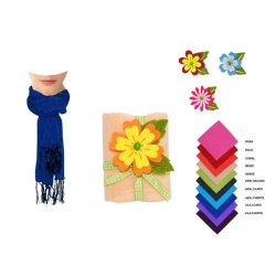 PAÑUELO LISO BAMBULA + FLOR FIELTRO CUADRADO (8500)