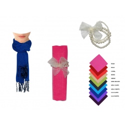 PAÑUELO LISO BAMBULA + PULSERA TRIPLE CON LAZO TULL (8104)