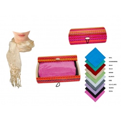 PASHMINA DE LINO MEDIANA + CAJA MADERA COLORINES (8517)