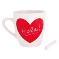 TAZA HEART PIZARRA, INCLUYE TIZA.