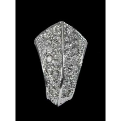 PENDIENTES PLATEADOS ZIRCONITAS BLANCAS,  1,5 cm.