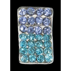 PENDIENTES ZIRCONITAS BICOLOR AZUL/TURQUESA, 1,3 cm.