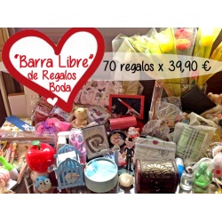 Lote de 70 productos para barra libre de regalos en tu boda