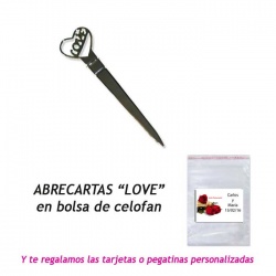 Abrecartas Love,  regalo de Boda en Outlet
