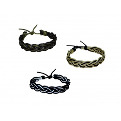 PULSERA PIEL DE HOMBRE ENTRELAZADA COLORES