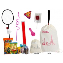 MOCHILA DC CIUDADES CON GOLOSINAS + RAQUETA