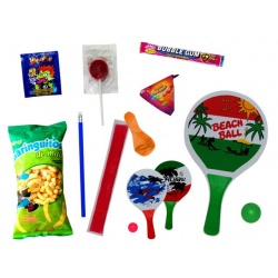 pala de playa con golosinas