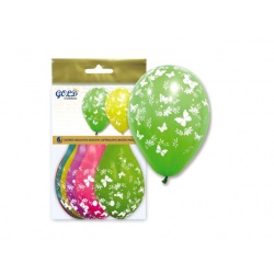 Bolsa 6 globos mariposas "IT5" (29 x 36 cm.)