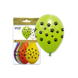 Bolsa 6 globos huellas "IT5" (25 x 32 cm.)