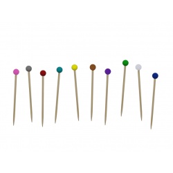 BOLSA DE PALILLOS DE MADERA CON BOLA 7 cm. (100 Unds.)