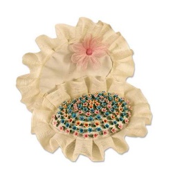 CONCHA MEDIANA YUTE CON FLOR (alfileres no incluidos)