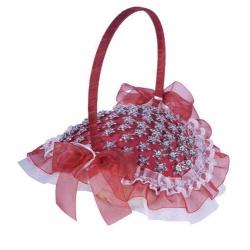CESTA MEDIANA ORGANZA ROJO