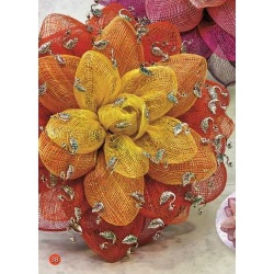 FLOR TRICOLOR NARANJA-AMARILLA PARA ALFILERES