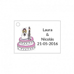 Tarjetita original para adornar detalles de boda